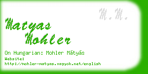 matyas mohler business card